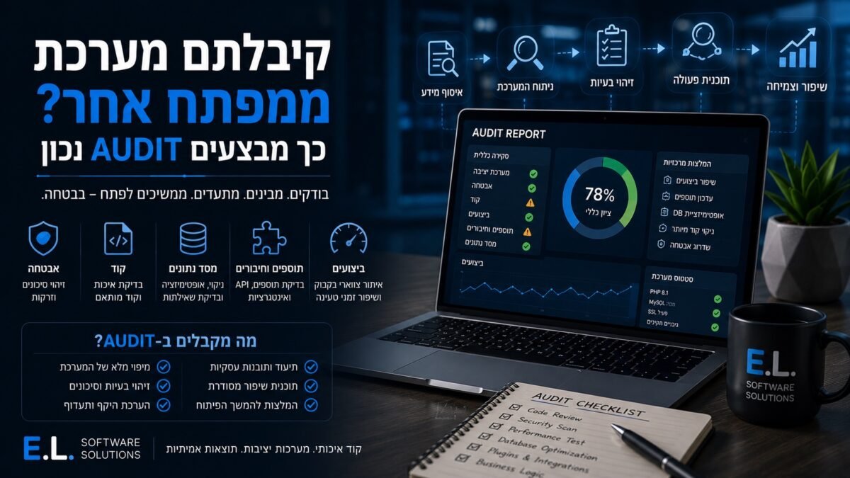 קיבלתם מערכת ממפתח אחר? כך מבצעים Audit בלי לשבור אותה
